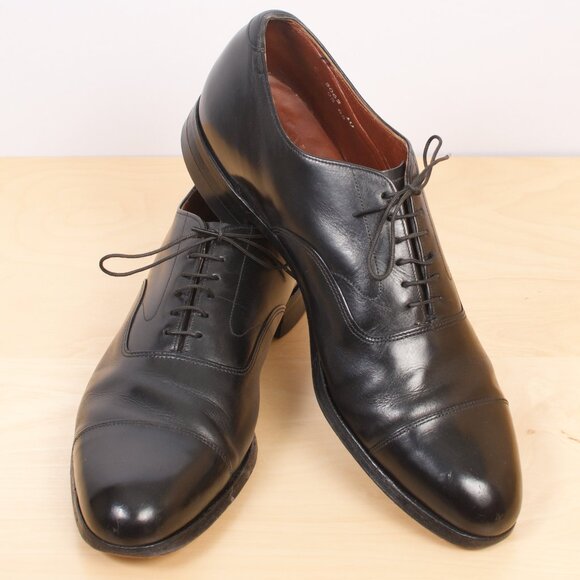 Hartt 11.5 C Black Leather Calfskin Captoe Oxford Shoe - Picture 1 of 9